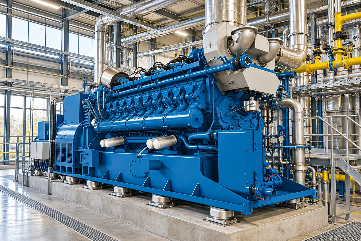MWM generator in an industrial plant room — illustrative installation scene